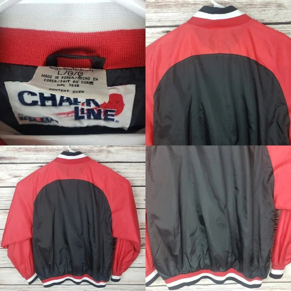 Chalk Line Vtg 90s Chicago Bulls Lg Windbreaker - Picture 11 of 12